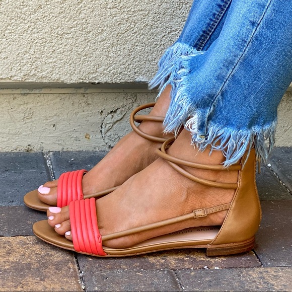 Colorblock Minimalist Huarache Ankle Strap Sandals - Picture 5 of 10
